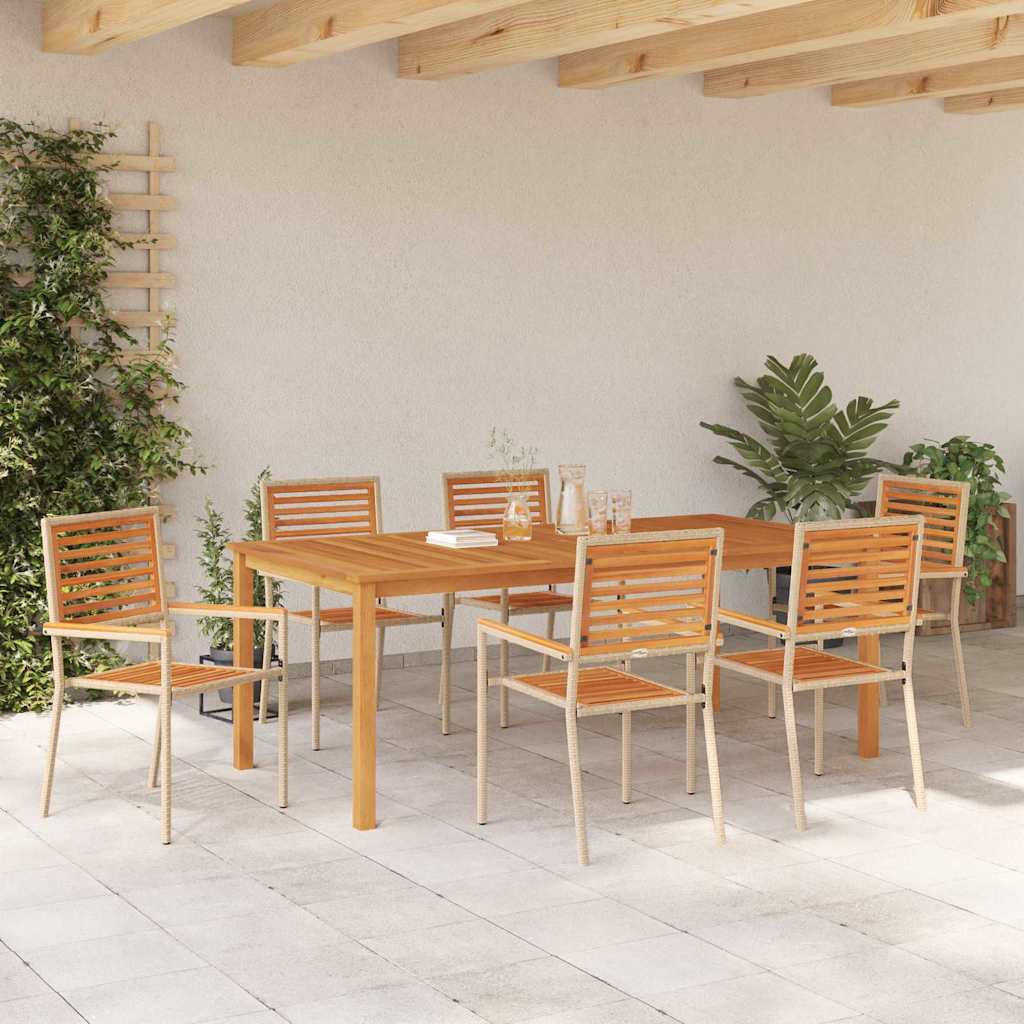 Ensemble de salle à manger pour jardin 7 pcs Beige - XIOS