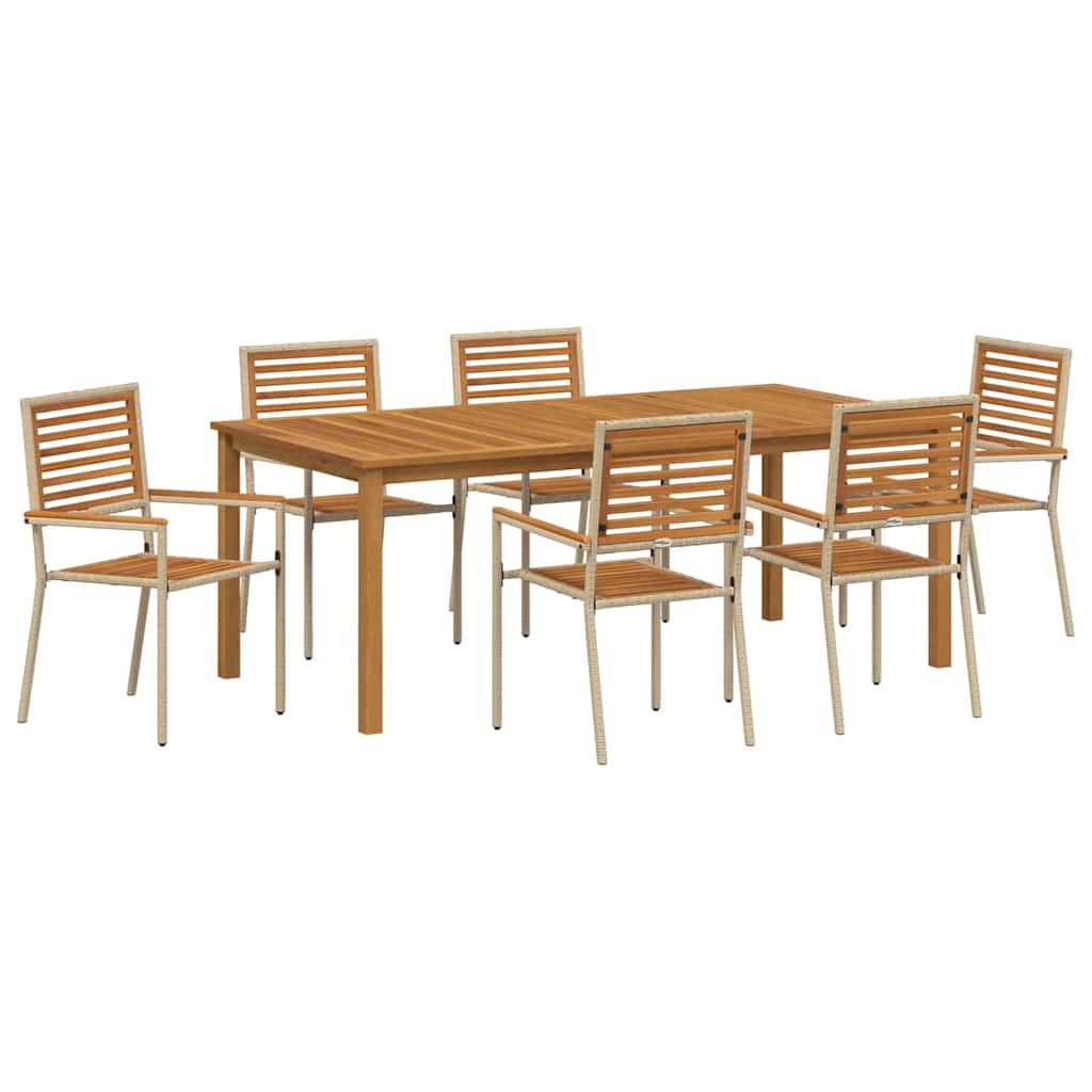 Ensemble de salle à manger pour jardin 7 pcs Beige - XIOS