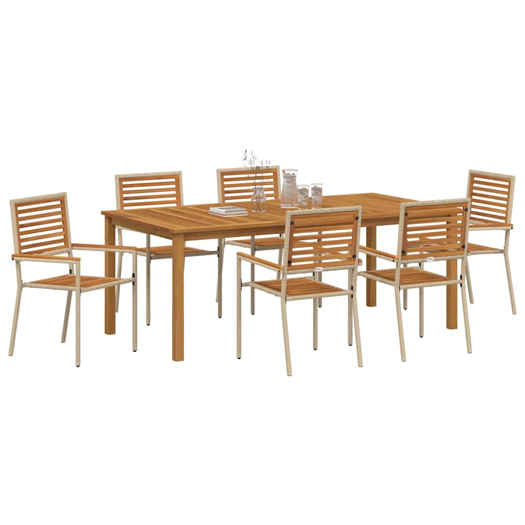 Ensemble de salle à manger pour jardin 7 pcs Beige - XIOS