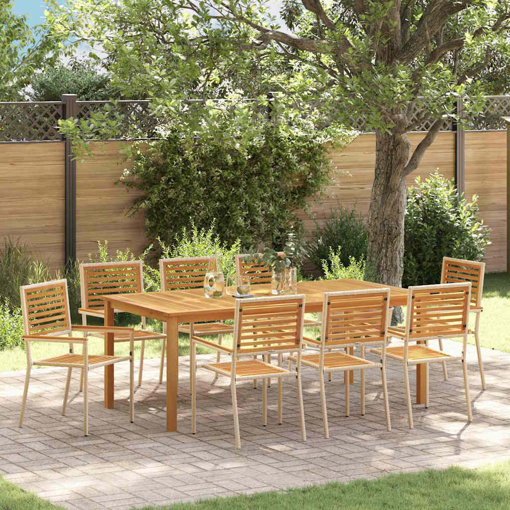 Ensemble de salle à manger pour jardin 9 pcs Beige - XIOS