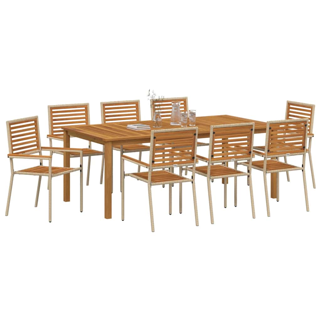 Ensemble de salle à manger pour jardin 9 pcs Beige - XIOS