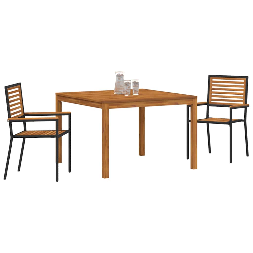 Ensemble de salle à manger pour jardin 3 pcs Noir - XIOS