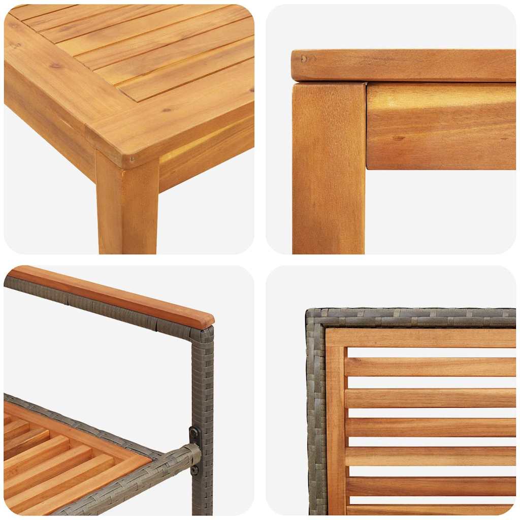Ensemble de salle à manger pour jardin 3 pcs Gris - XIOS