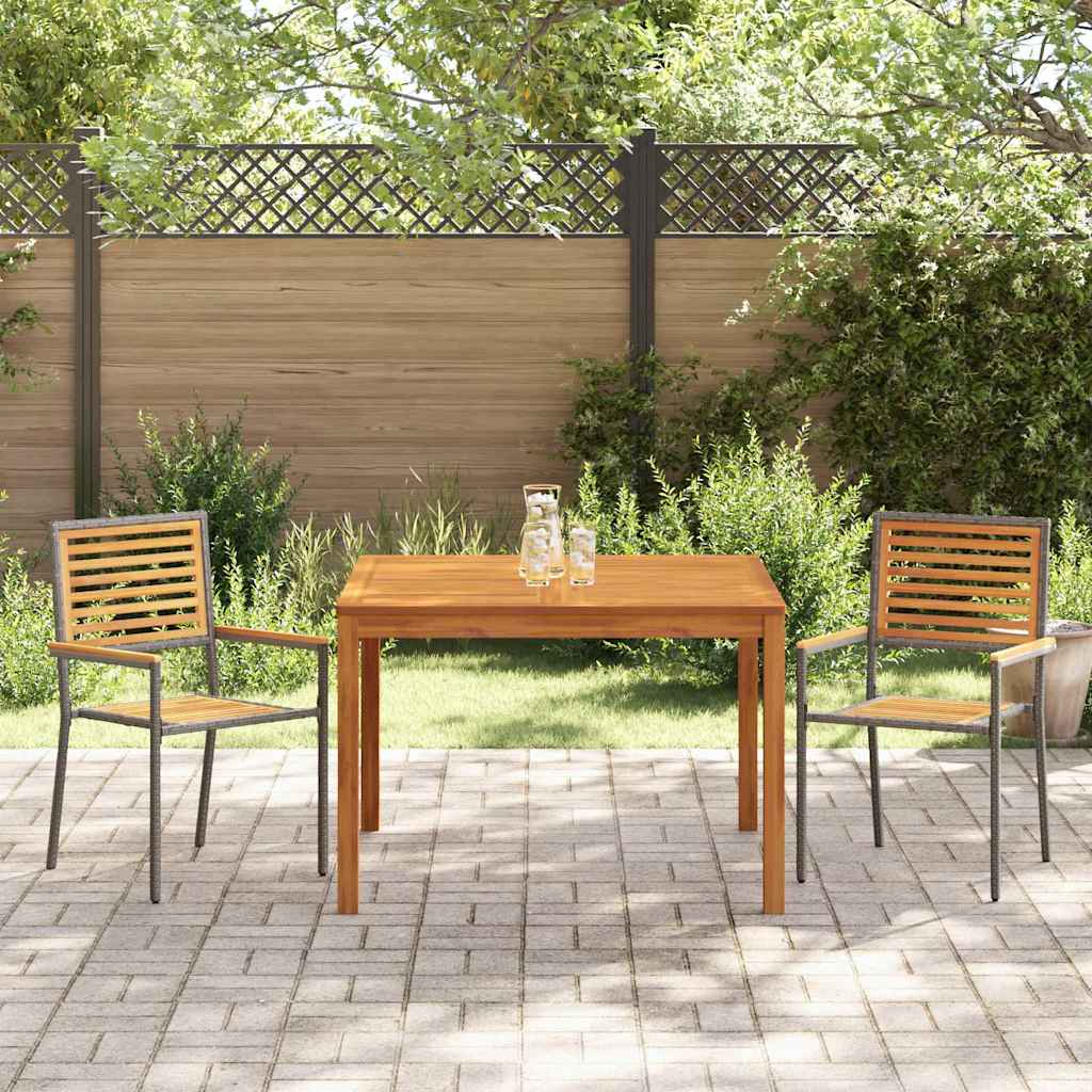 Ensemble de salle à manger pour jardin 3 pcs Gris - XIOS