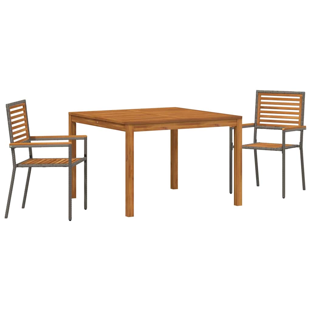 Ensemble de salle à manger pour jardin 3 pcs Gris - XIOS