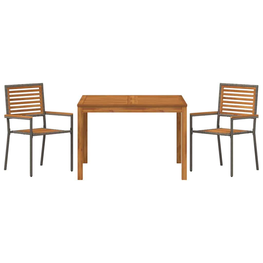 Ensemble de salle à manger pour jardin 3 pcs Gris - XIOS