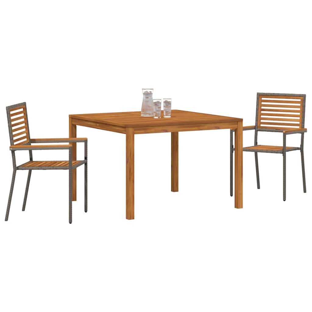Ensemble de salle à manger pour jardin 3 pcs Gris - XIOS