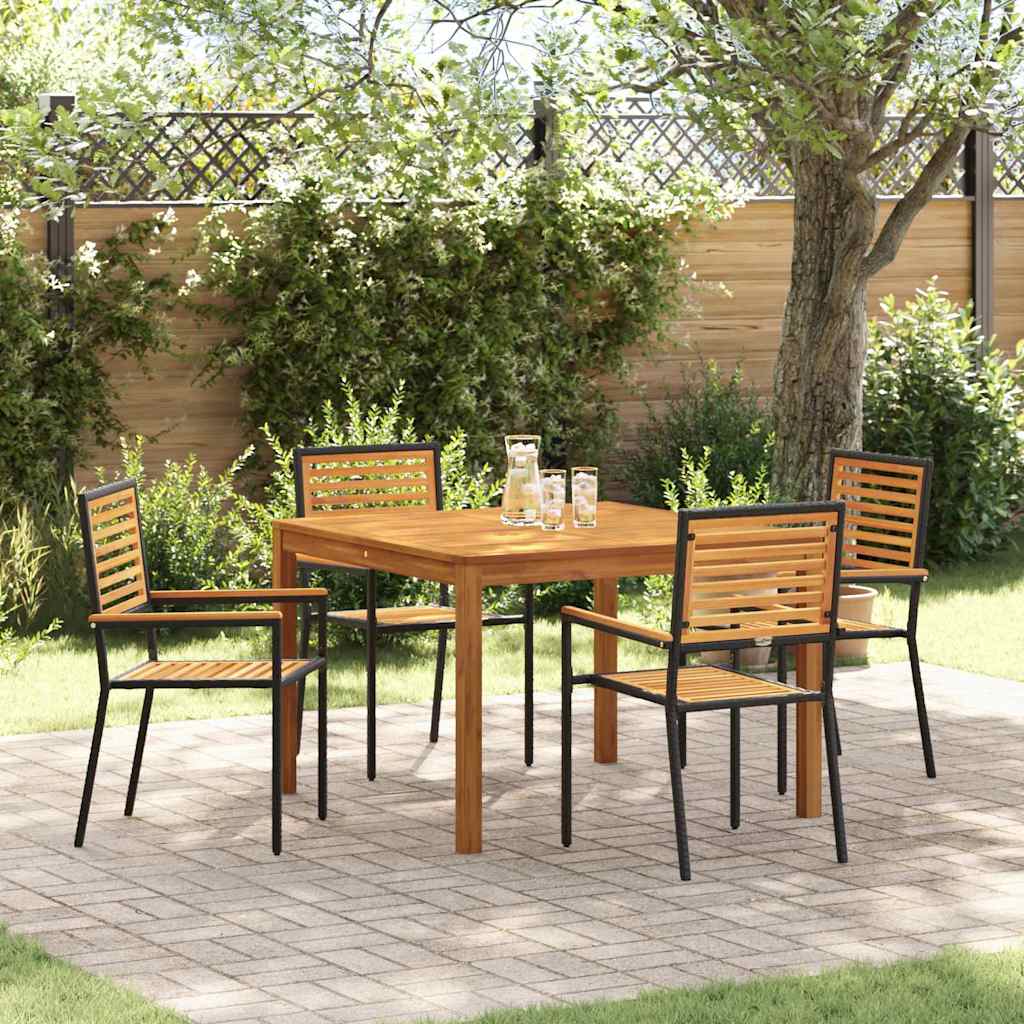Ensemble de salle à manger pour jardin 5 pcs Noir - XIOS