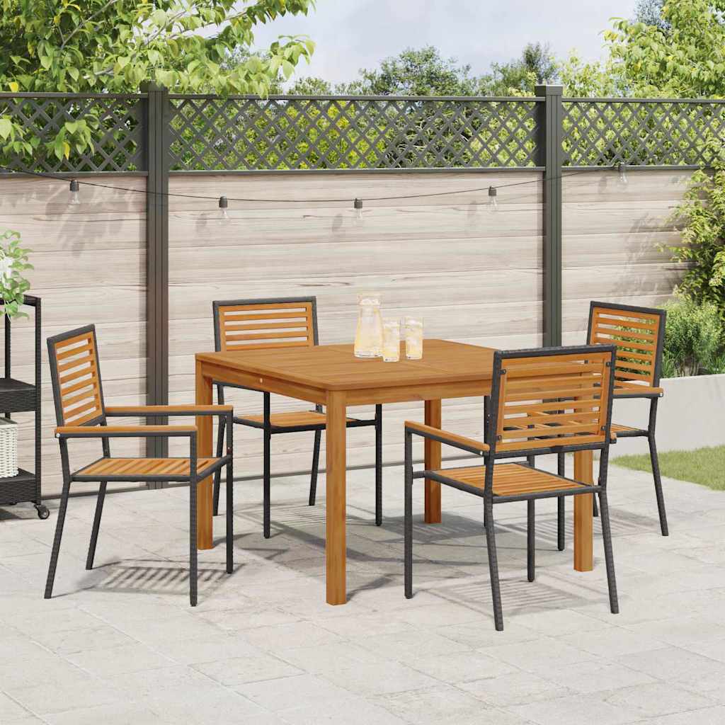 Ensemble de salle à manger pour jardin 5 pcs Noir - XIOS