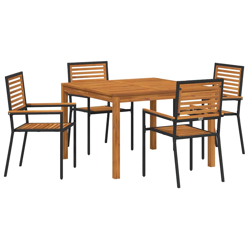 Ensemble de salle à manger pour jardin 5 pcs Noir - XIOS