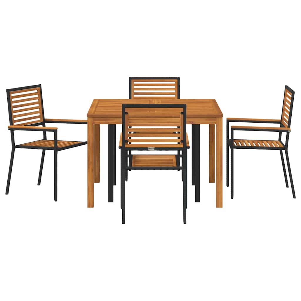 Ensemble de salle à manger pour jardin 5 pcs Noir - XIOS