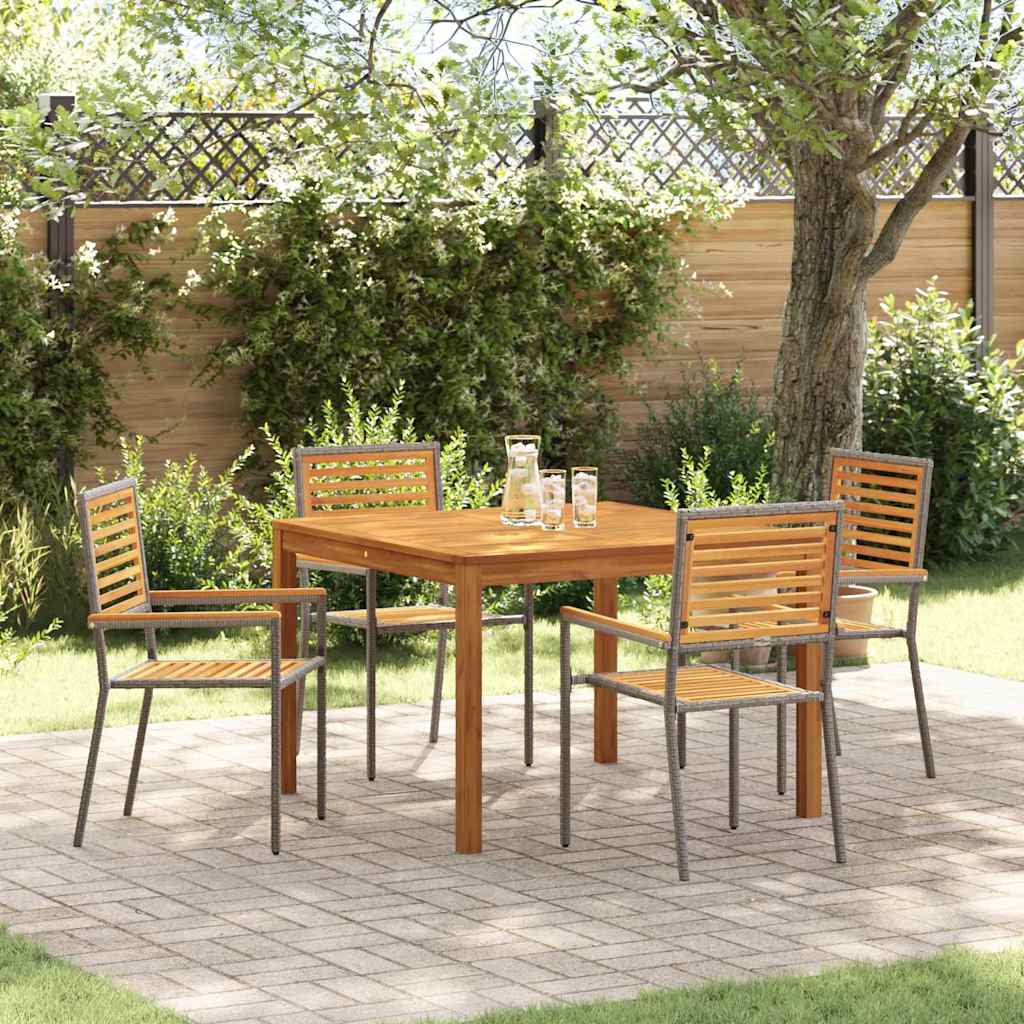 Ensemble de salle à manger pour jardin 5 pcs Gris - XIOS