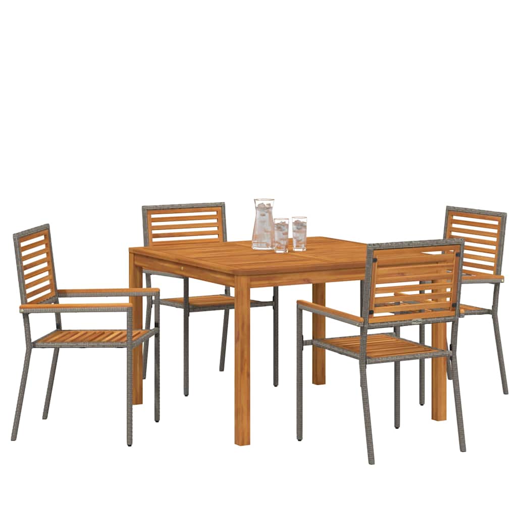 Ensemble de salle à manger pour jardin 5 pcs Gris - XIOS