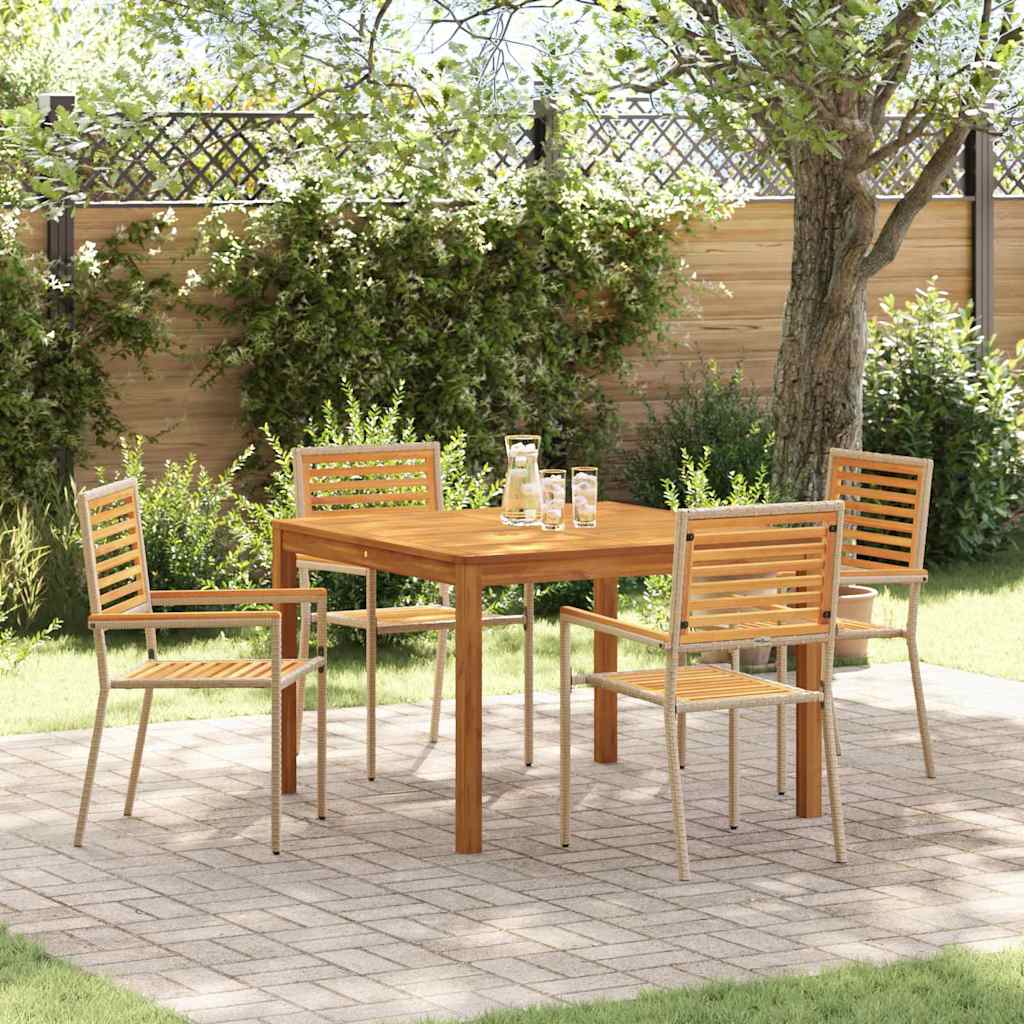 Ensemble de salle à manger pour jardin 5 pcs Beige - XIOS