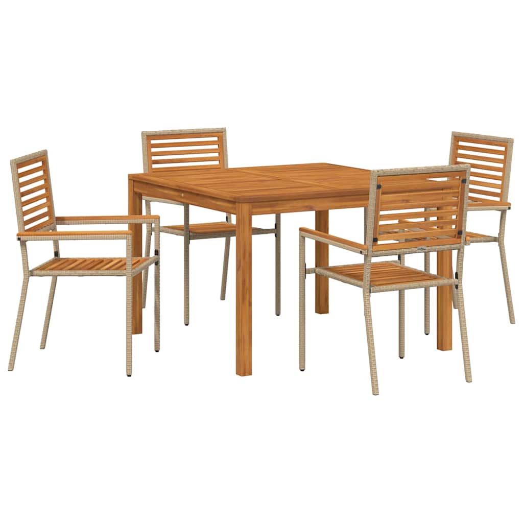 Ensemble de salle à manger pour jardin 5 pcs Beige - XIOS
