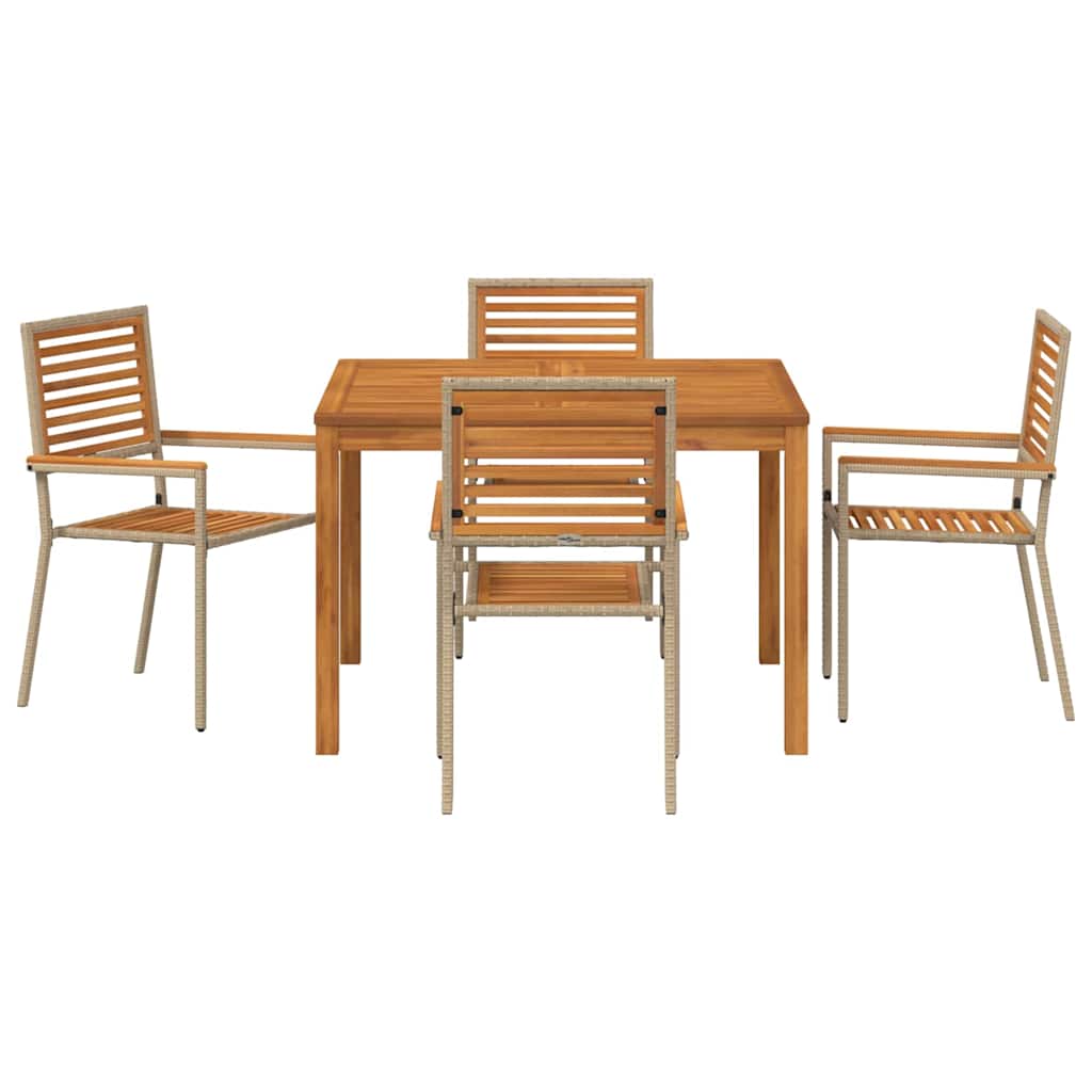 Ensemble de salle à manger pour jardin 5 pcs Beige - XIOS