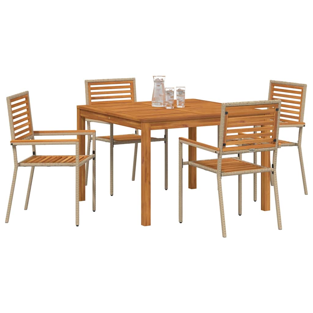 Ensemble de salle à manger pour jardin 5 pcs Beige - XIOS
