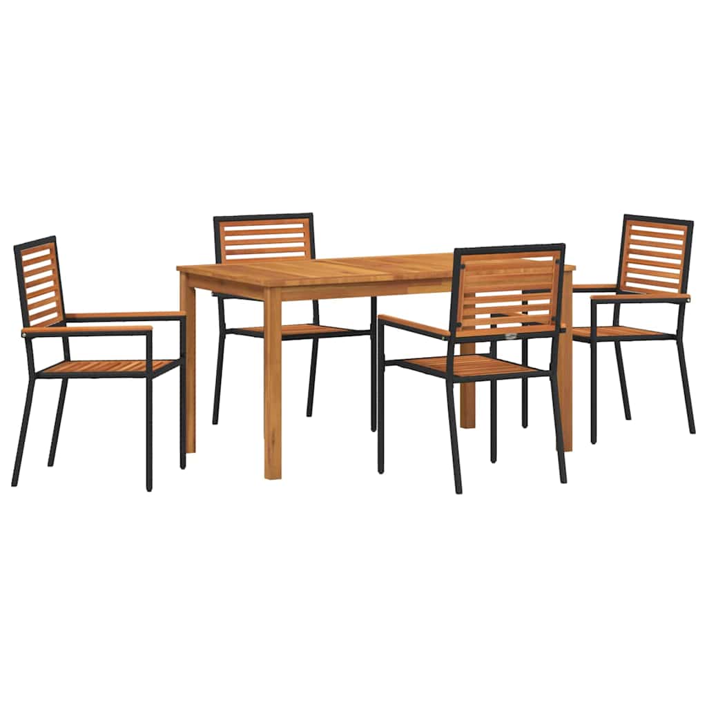 Ensemble de salle à manger pour jardin 5 pcs Noir - XIOS