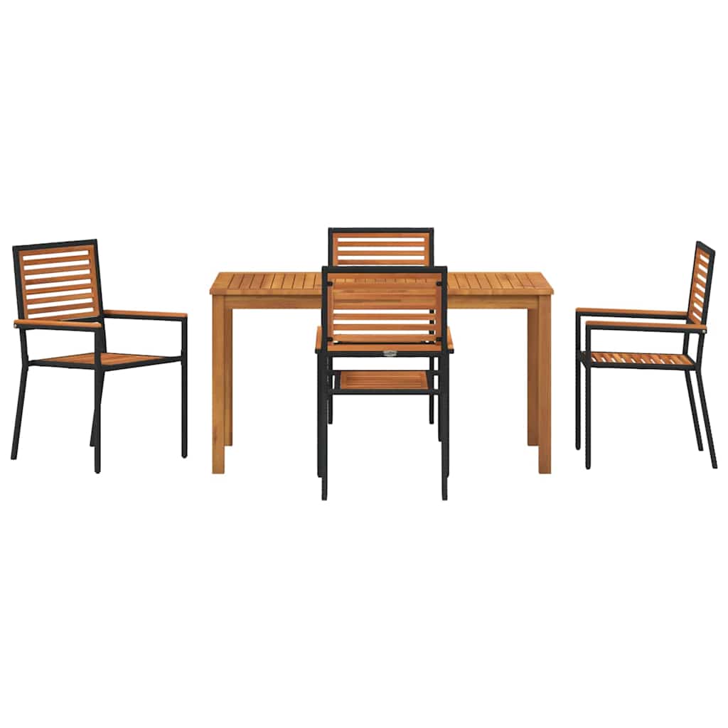 Ensemble de salle à manger pour jardin 5 pcs Noir - XIOS