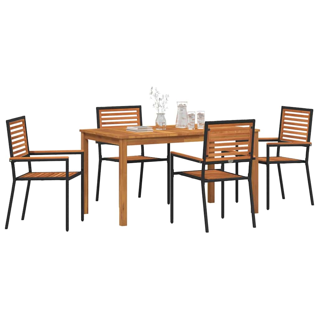Ensemble de salle à manger pour jardin 5 pcs Noir - XIOS