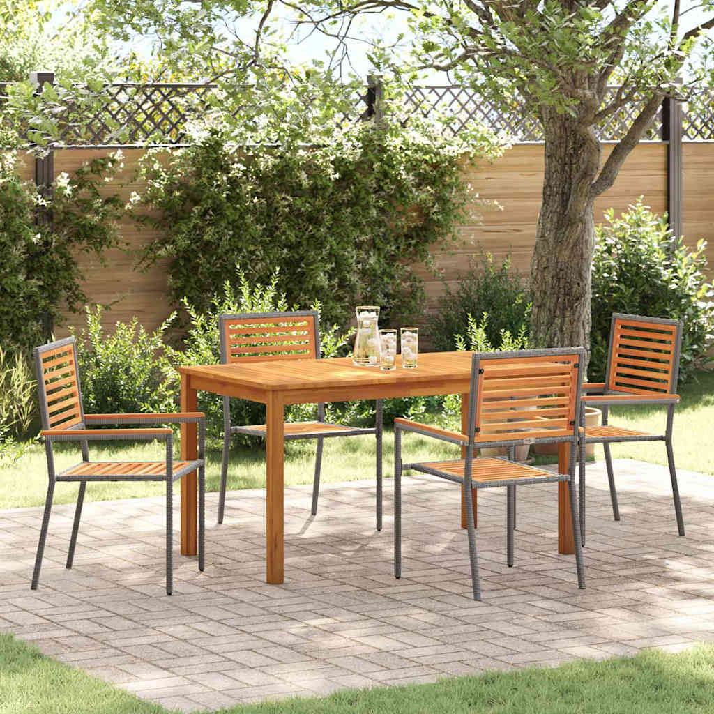 Ensemble de salle à manger pour jardin 5 pcs Gris - XIOS