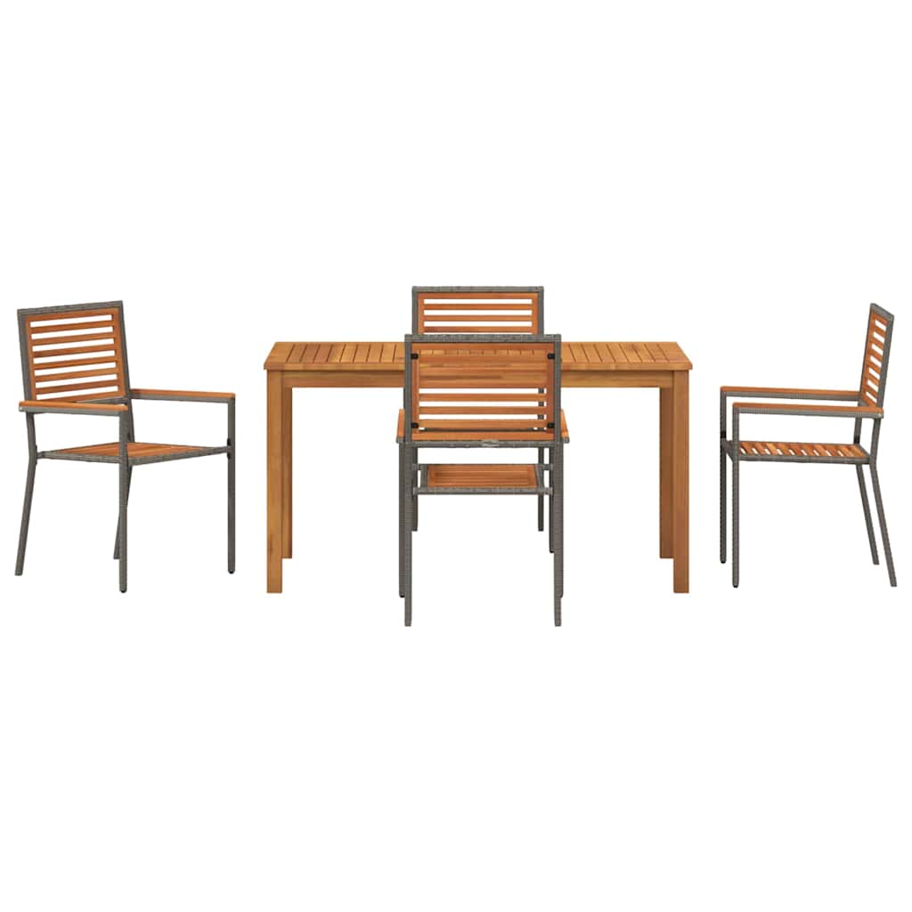 Ensemble de salle à manger pour jardin 5 pcs Gris - XIOS