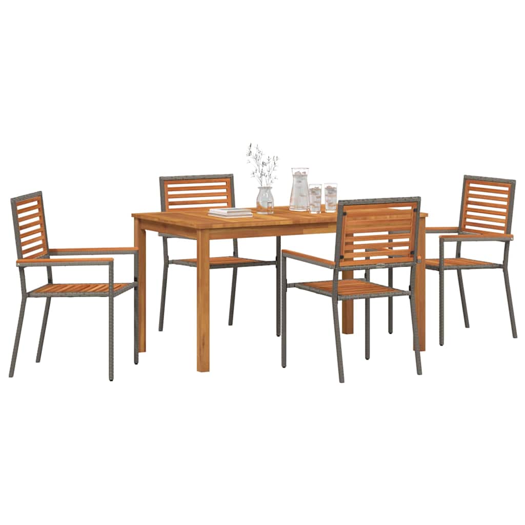 Ensemble de salle à manger pour jardin 5 pcs Gris - XIOS