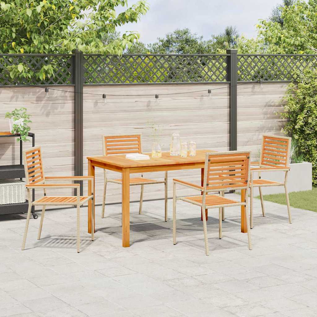 Ensemble de salle à manger pour jardin 5 pcs Beige - XIOS