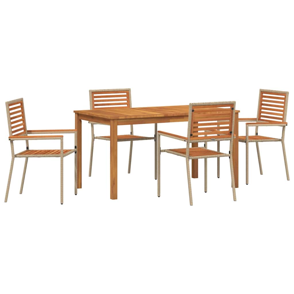 Ensemble de salle à manger pour jardin 5 pcs Beige - XIOS