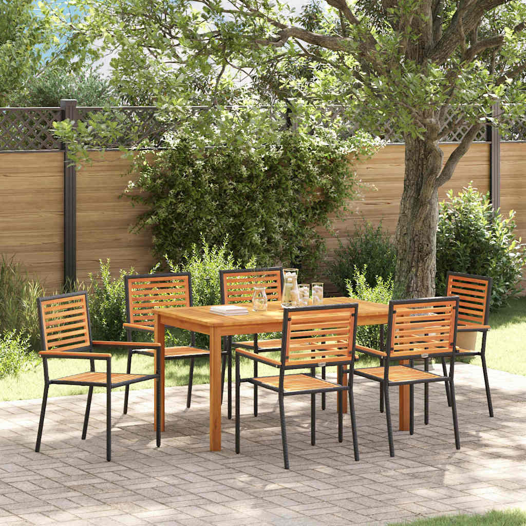 Ensemble de salle à manger pour jardin 7 pcs Noir - XIOS