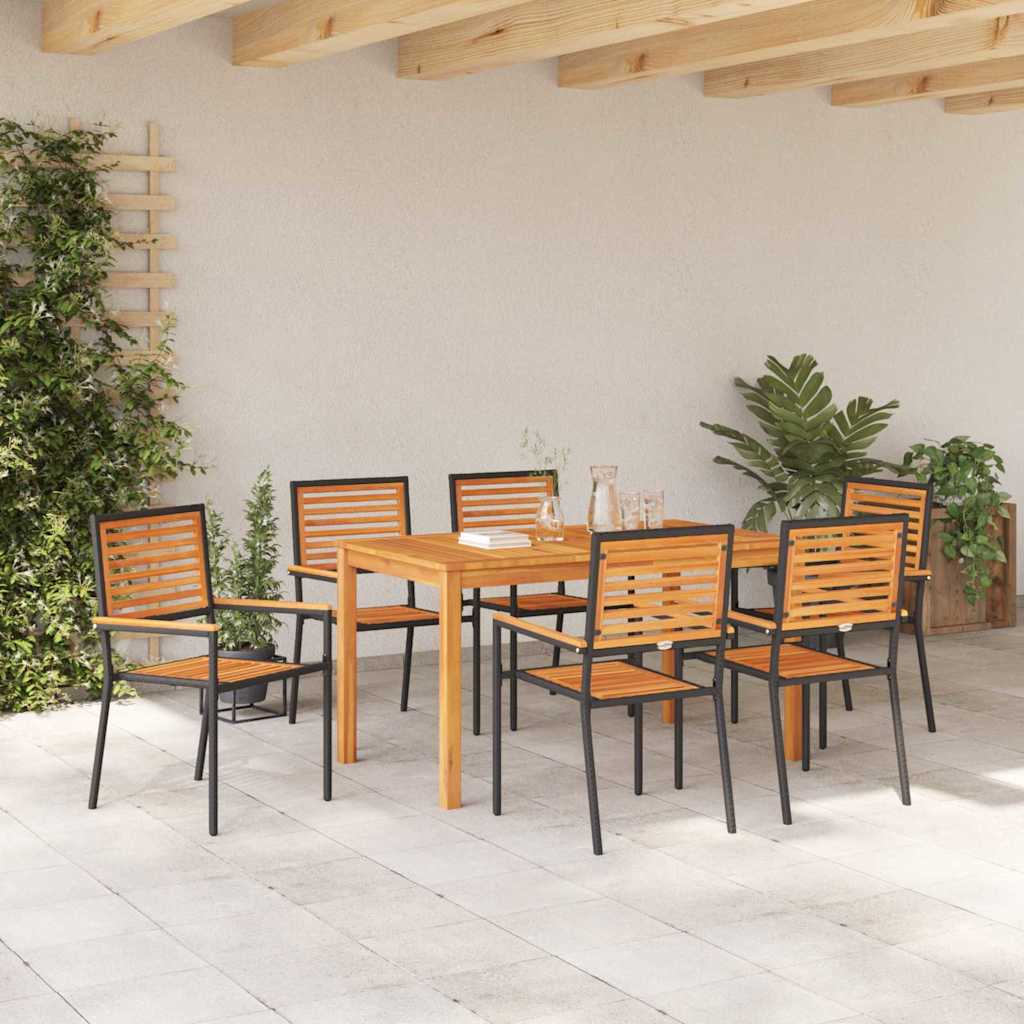 Ensemble de salle à manger pour jardin 7 pcs Noir - XIOS