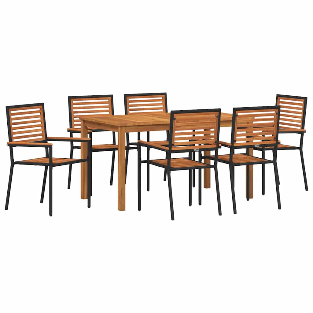 Ensemble de salle à manger pour jardin 7 pcs Noir - XIOS