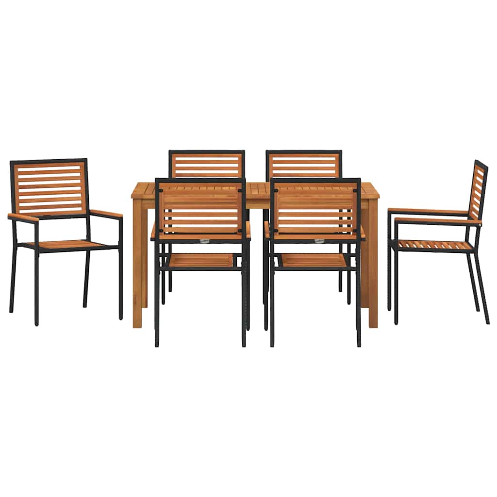 Ensemble de salle à manger pour jardin 7 pcs Noir - XIOS