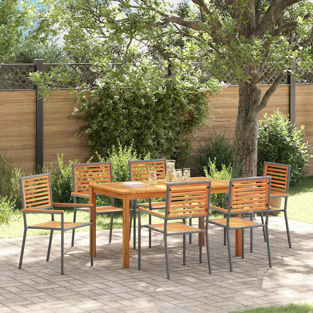 Ensemble de salle à manger pour jardin 7 pcs Gris - XIOS
