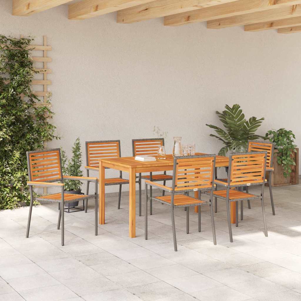 Ensemble de salle à manger pour jardin 7 pcs Gris - XIOS