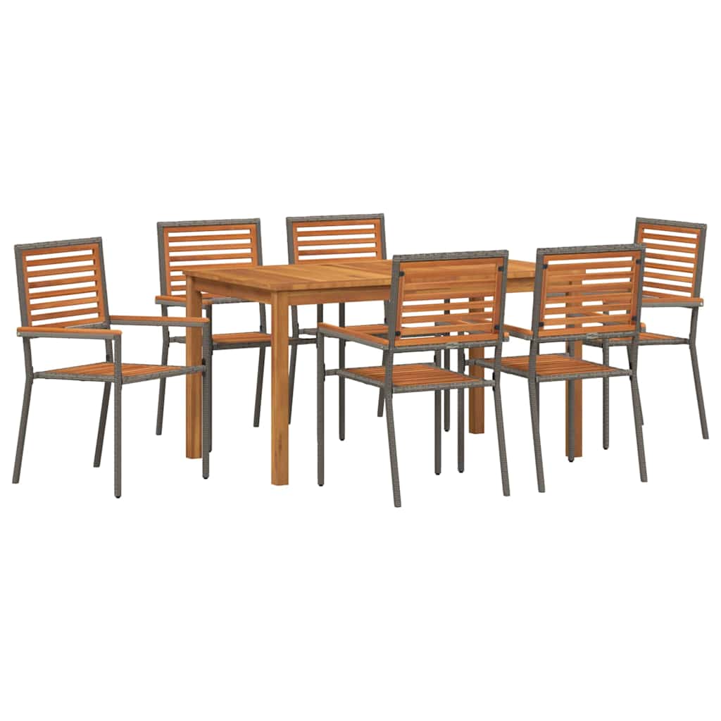 Ensemble de salle à manger pour jardin 7 pcs Gris - XIOS