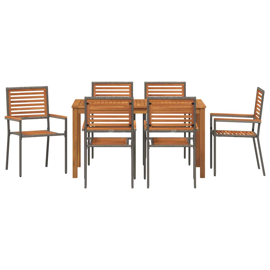 Ensemble de salle à manger pour jardin 7 pcs Gris - XIOS