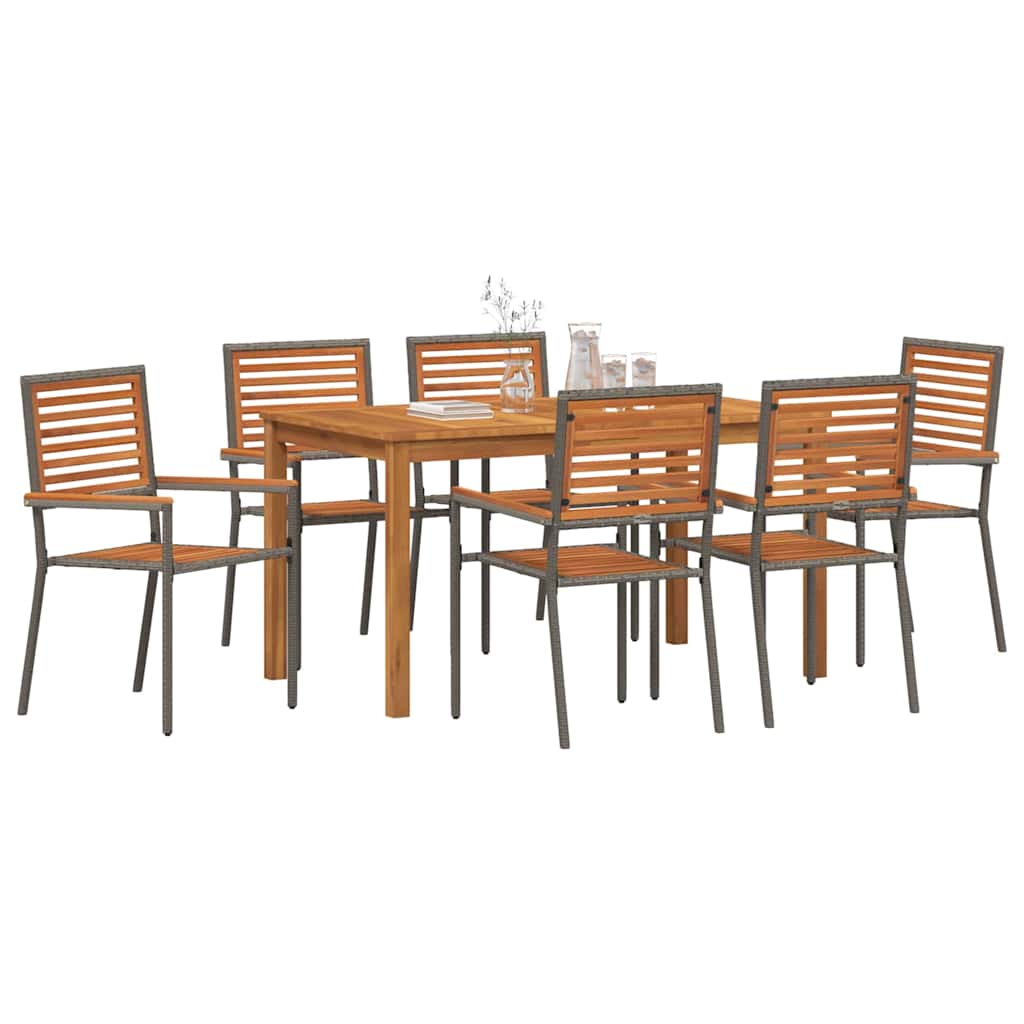 Ensemble de salle à manger pour jardin 7 pcs Gris - XIOS