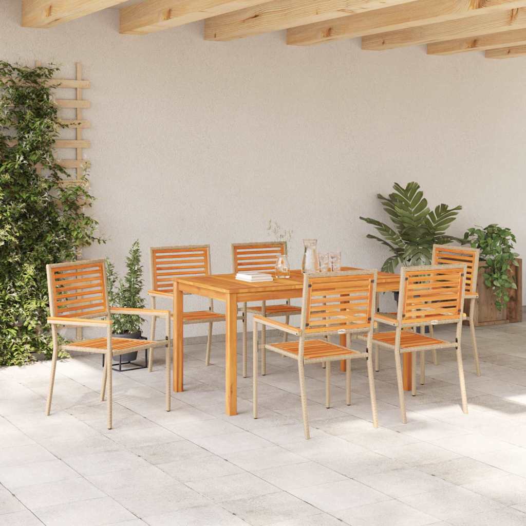 Ensemble de salle à manger pour jardin 7 pcs Beige - XIOS