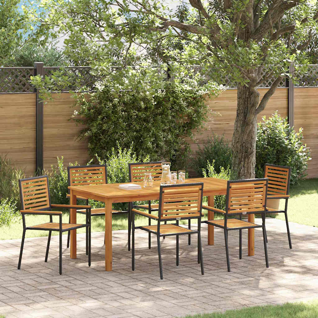 Ensemble de salle à manger pour jardin 7 pcs Noir - XIOS