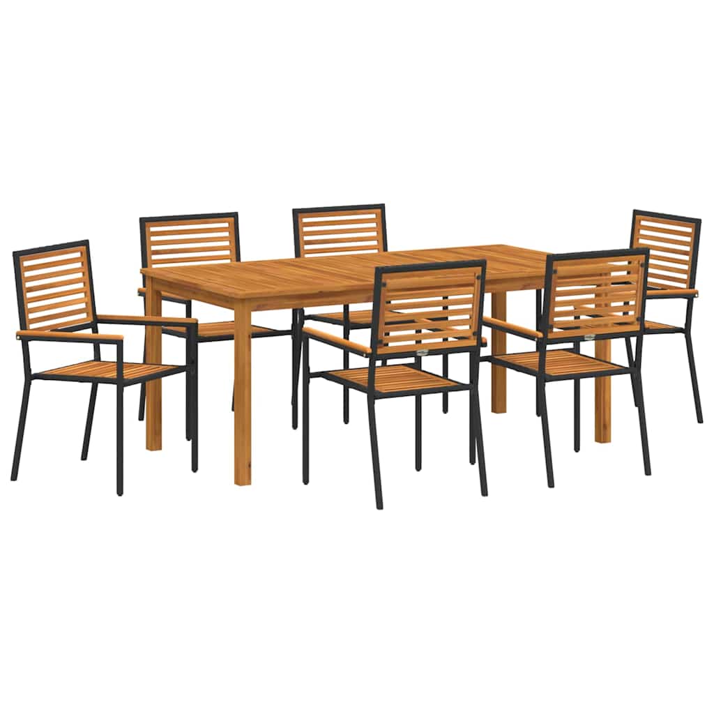 Ensemble de salle à manger pour jardin 7 pcs Noir - XIOS