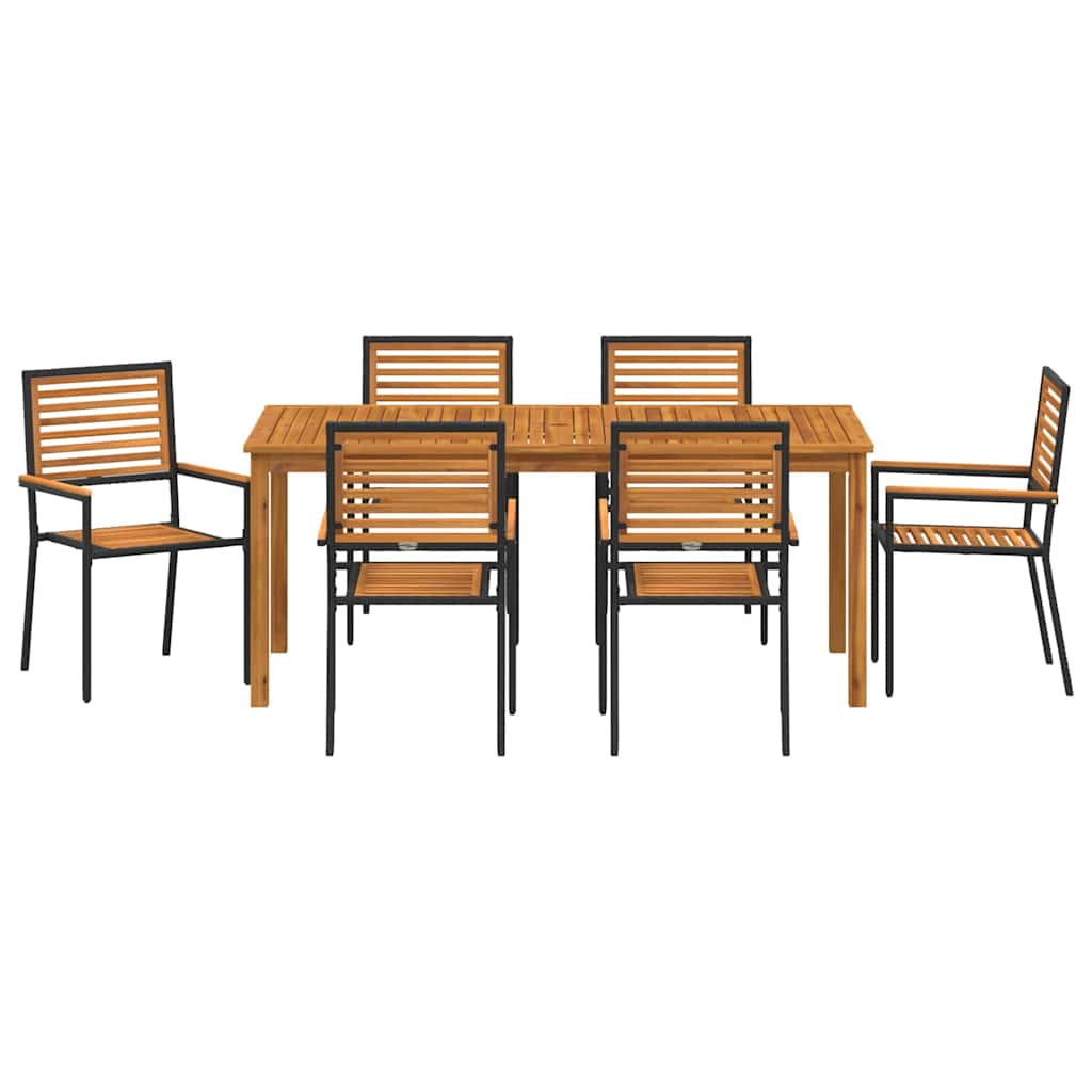 Ensemble de salle à manger pour jardin 7 pcs Noir - XIOS