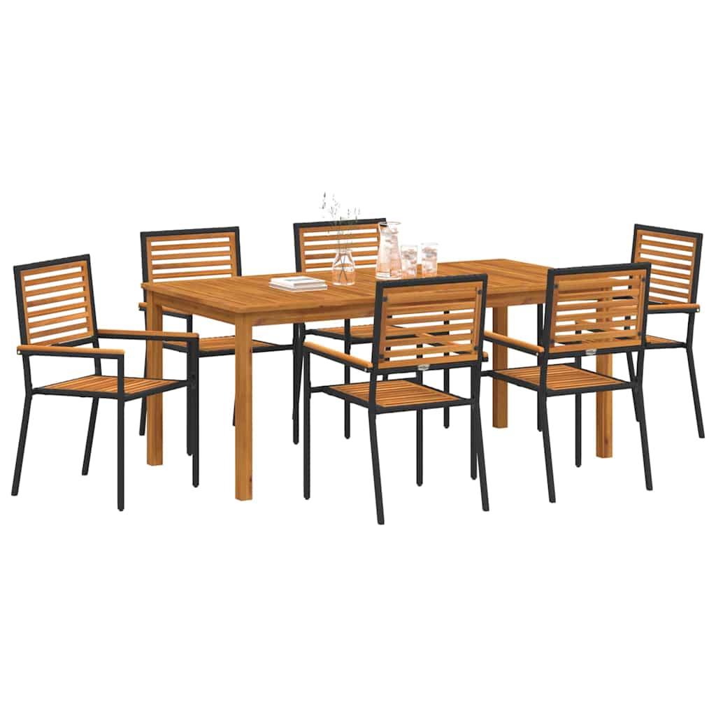 Ensemble de salle à manger pour jardin 7 pcs Noir - XIOS
