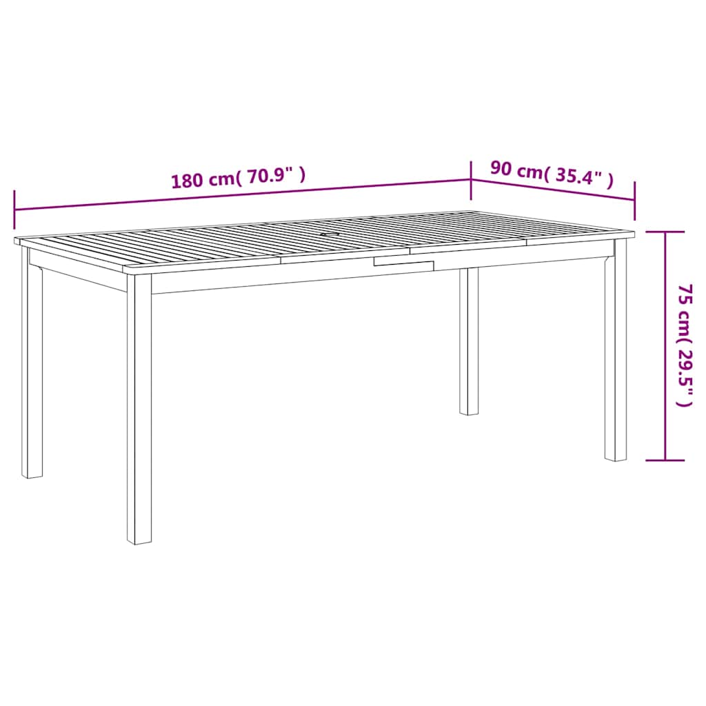 Ensemble de salle à manger pour jardin 7 pcs Noir - XIOS