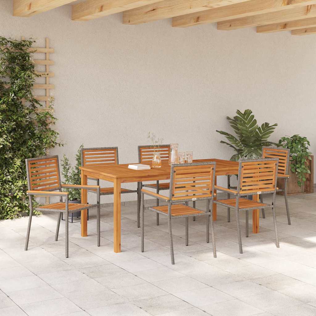 Ensemble de salle à manger pour jardin 7 pcs Gris - XIOS