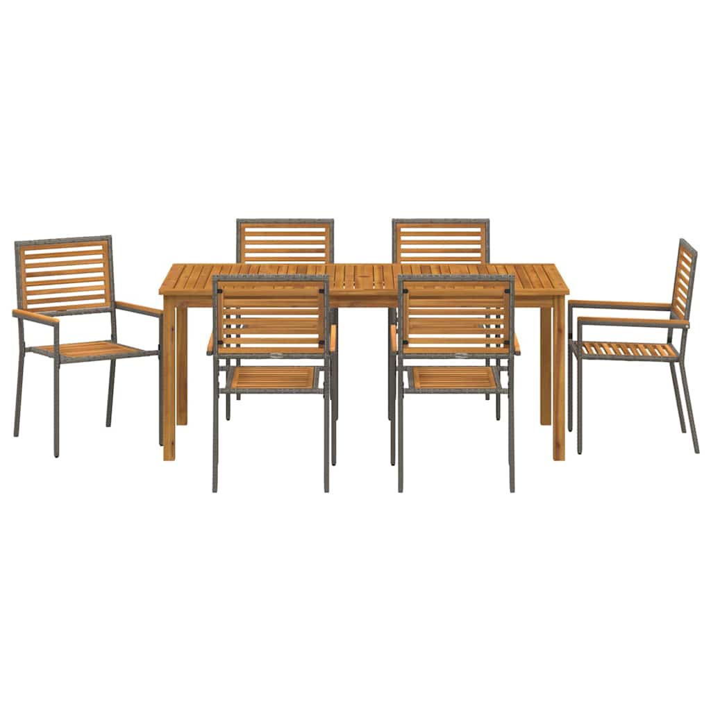 Ensemble de salle à manger pour jardin 7 pcs Gris - XIOS