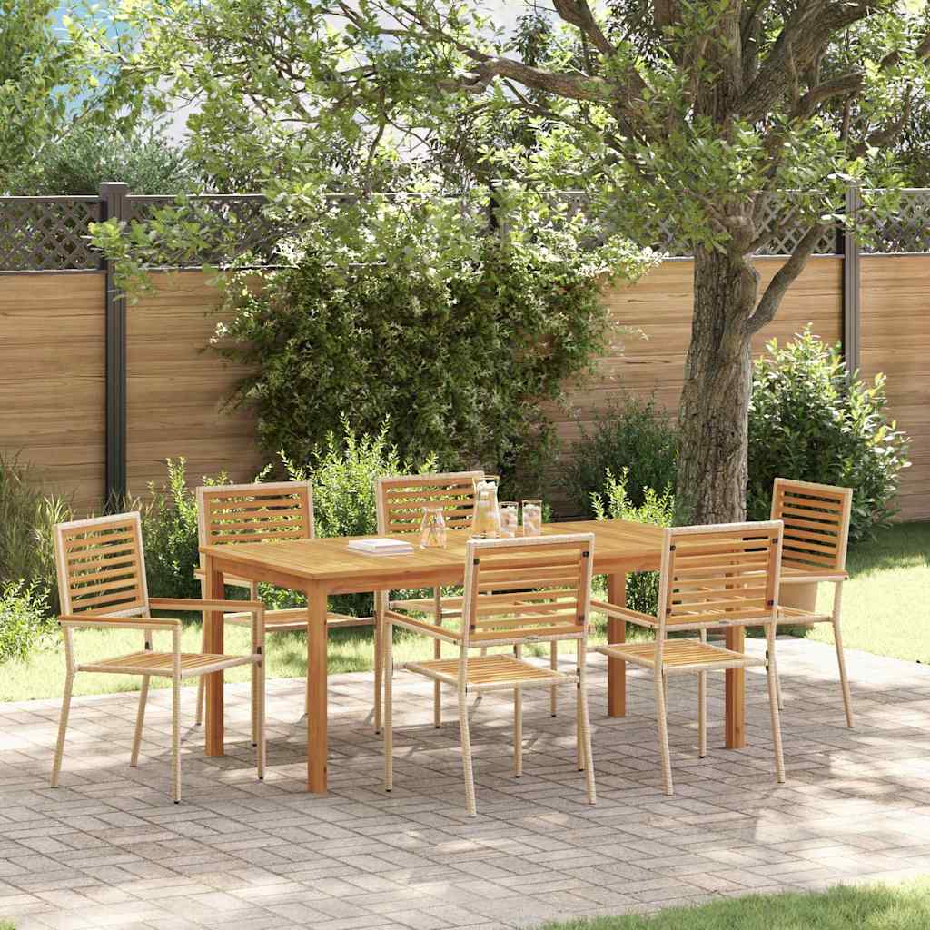 Ensemble de salle à manger pour jardin 7 pcs Beige - XIOS