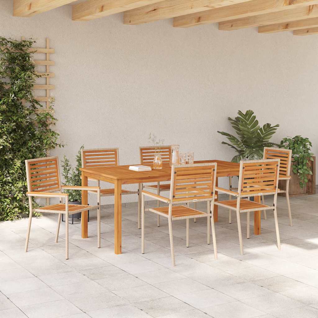 Ensemble de salle à manger pour jardin 7 pcs Beige - XIOS