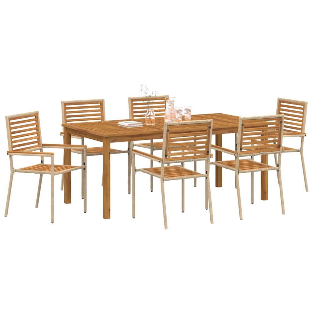 Ensemble de salle à manger pour jardin 7 pcs Beige - XIOS