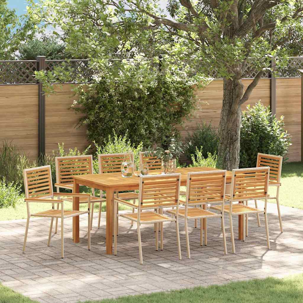 Ensemble de salle à manger pour jardin 9 pcs Beige - XIOS